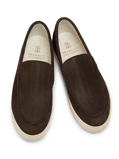 Brunello Cucinelli Men's Leather Slip-On Loafers | Thumbnail 4