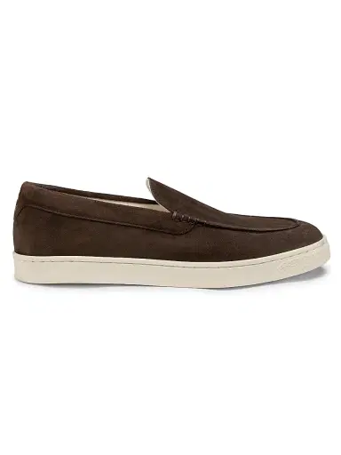 Brunello Cucinelli Men's Leather Slip-On Loafers | Thumbnail 1