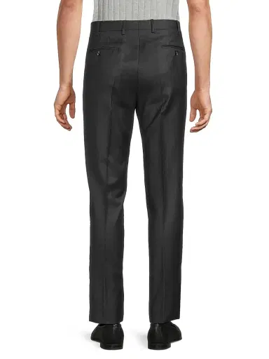 Giorgio Armani Men's Crease-Front Virgin Wool Trousers - Charcoal - Size 42 | Thumbnail 5