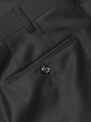 Giorgio Armani Men's Crease-Front Virgin Wool Trousers - Charcoal - Size 42 | Thumbnail 6