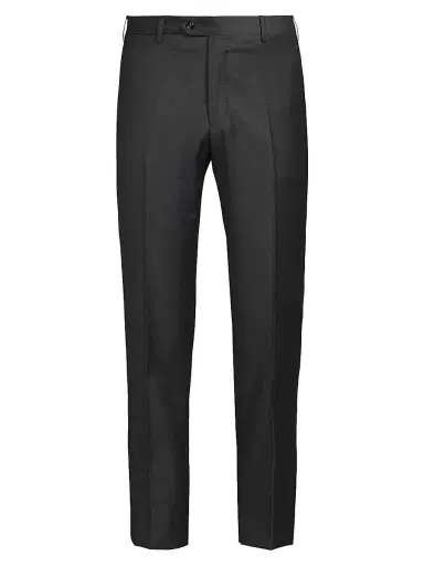 Giorgio Armani Men's Crease-Front Virgin Wool Trousers - Charcoal - Size 42 | Thumbnail 1