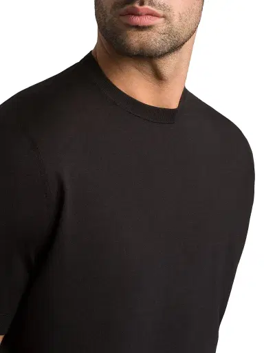 Stefano Ricci Men's Cashmere and Wool Blend Knit Crewneck Sweater - Black | Thumbnail 5