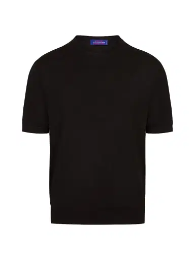 Stefano Ricci Men's Cashmere and Wool Blend Knit Crewneck Sweater - Black | Thumbnail 1