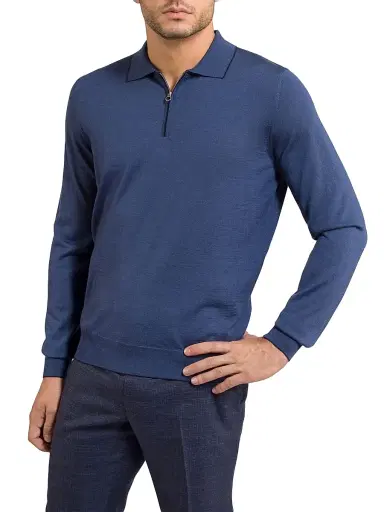 Stefano Ricci Men's Zip Polo Shirt | Thumbnail 2