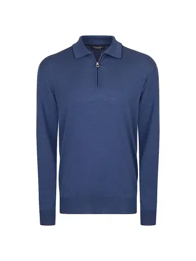 Stefano Ricci Men's Zip Polo Shirt | Thumbnail 1