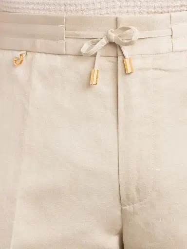 Stefano Ricci Men's Refined Linen-Silk Bermuda Shorts - Beige | Thumbnail 6