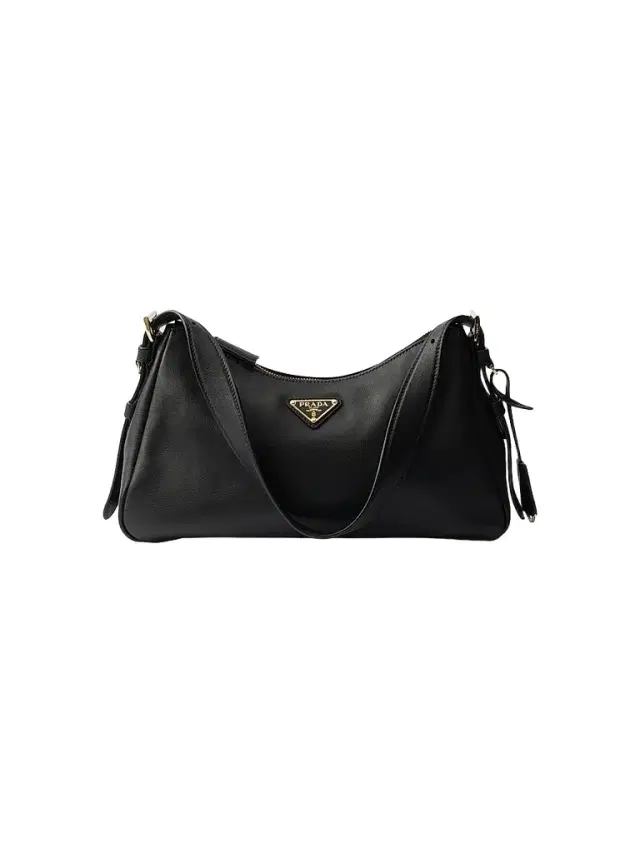 Prada Women's Aimee  Leather Shoulder Bag - Black