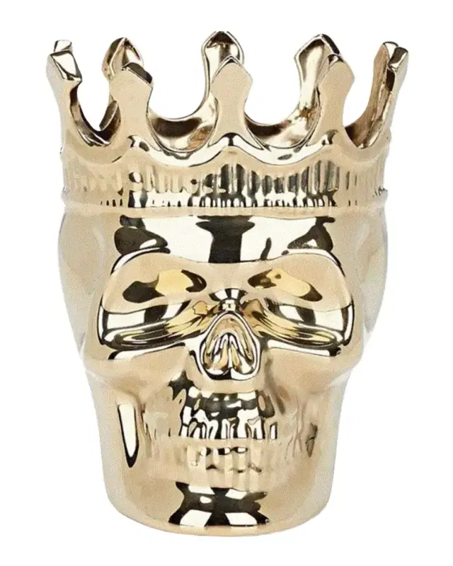 Thompson Ferrier Golden Bonaparte Skull Candle, 23.3 oz. - Wood Charmel Scent
