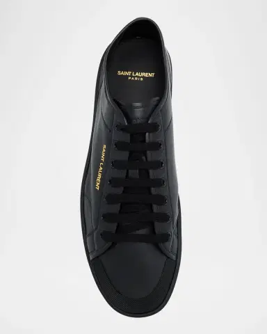 Saint Laurent Men's Gym Leather Low-Top Sneakers | Thumbnail 4