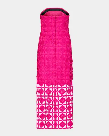 Milly Kait Strapless Tile Lace Midi Dress | Thumbnail 3