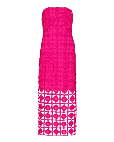 Milly Kait Strapless Tile Lace Midi Dress | Thumbnail 1