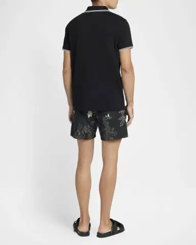 Moncler Men's Pique Logo Patch Polo Shirt | Thumbnail 3