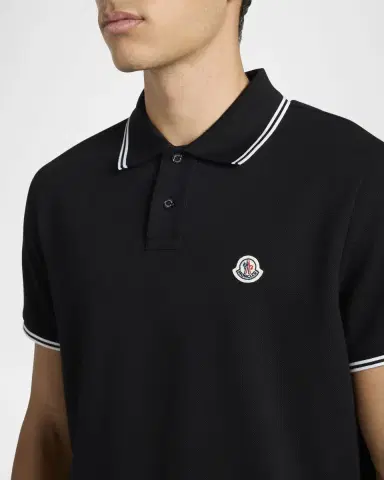 Moncler Men's Pique Logo Patch Polo Shirt | Thumbnail 5