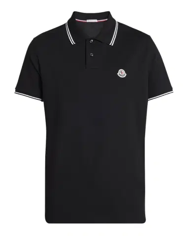 Moncler Men's Pique Logo Patch Polo Shirt | Thumbnail 1