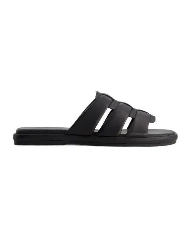 Tamer Caged Leather Slide Sandals
