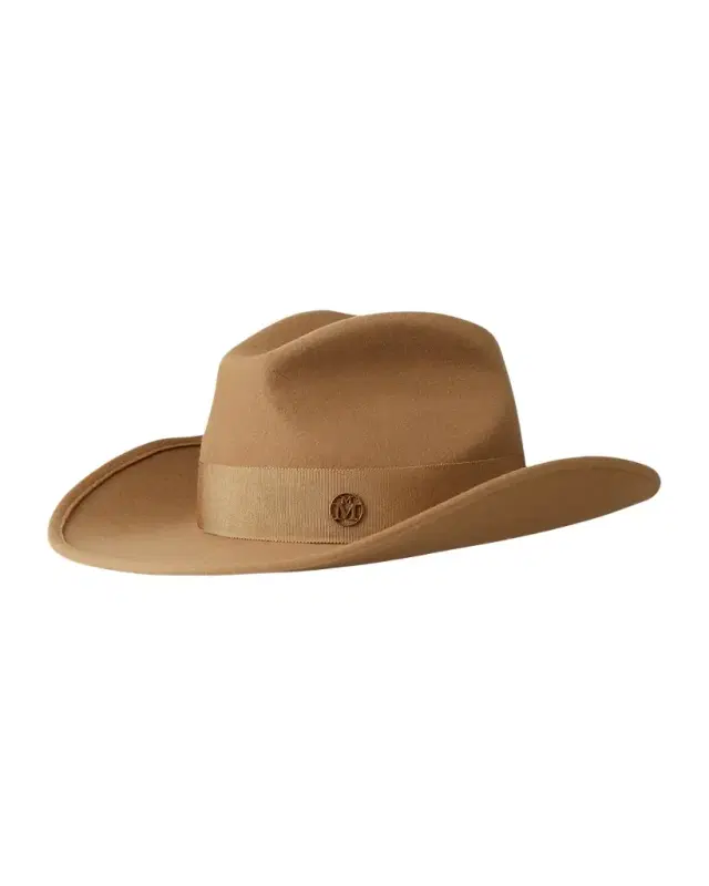 Maison Michel Austin Camel Wool Felt Cowboy Hat