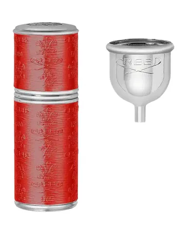 CREED 50 mL Cylindrical Atomizer Case, Silver/Red | Thumbnail 1 CREED 50 mL Cylindrical Atomizer Case, Silver/Red | Thumbnail 1