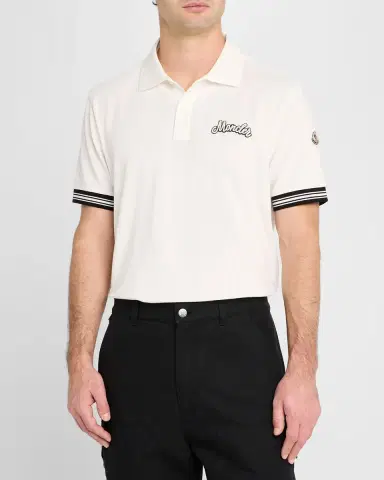 Moncler Men's Cotton Logo Polo Shirt | Thumbnail 4 Moncler Men's Cotton Logo Polo Shirt | Thumbnail 4