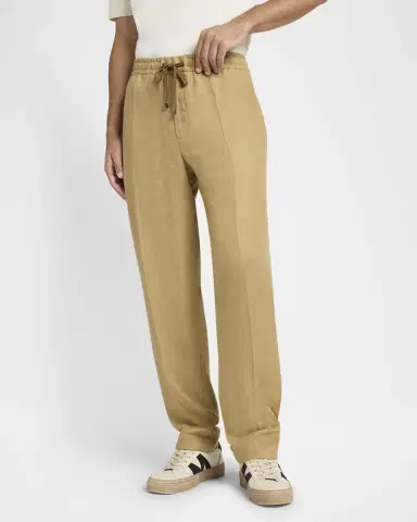 Moncler Men's Twill Linen Trousers | Thumbnail 4 Moncler Men's Twill Linen Trousers | Thumbnail 4