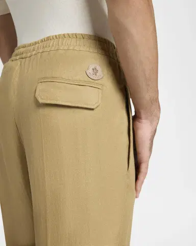 Moncler Men's Twill Linen Trousers | Thumbnail 6 Moncler Men's Twill Linen Trousers | Thumbnail 6