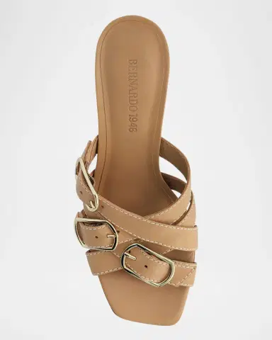 Bernardo 1946 Bea Leather Buckle Mule Sandals | Thumbnail 3