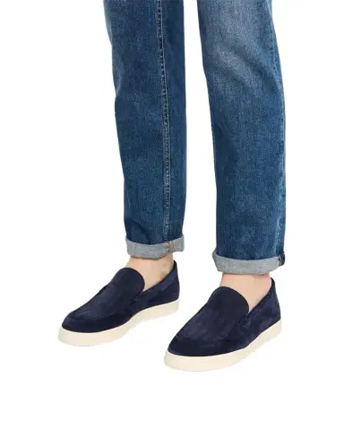 Brunello Cucinelli Men's Hybrid Venetian Suede Slip-Ons | Thumbnail 1