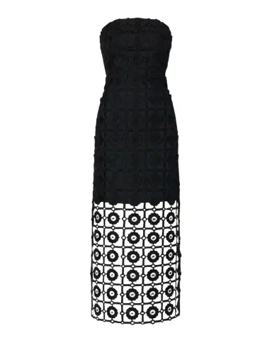 Milly Kait Strapless Tile Lace Midi Dress | Thumbnail 1 Milly Kait Strapless Tile Lace Midi Dress | Thumbnail 1