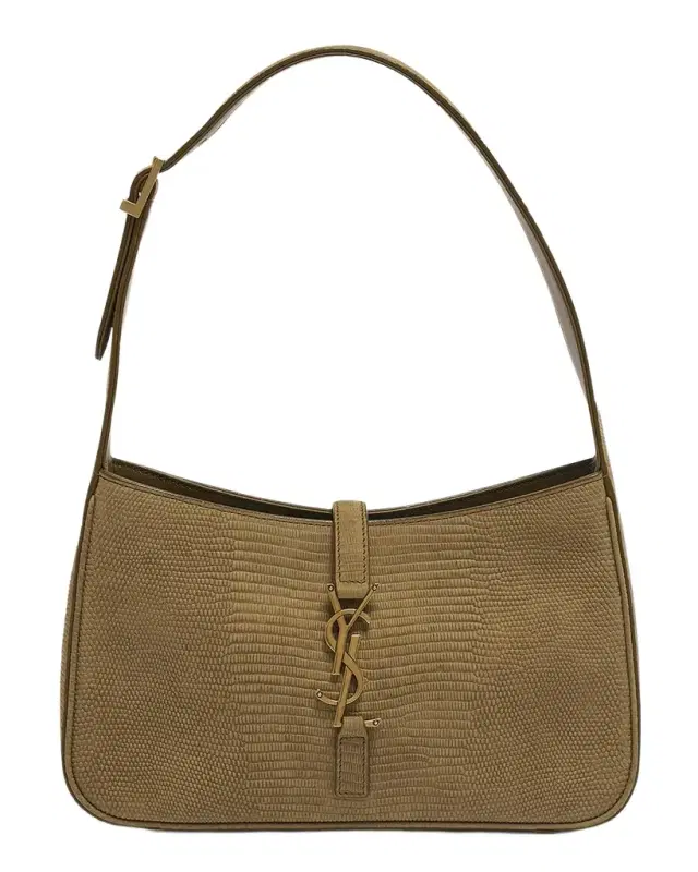 Saint Laurent Le 5 A 7 Shoulder Bag in Lizard-Effect Leather
