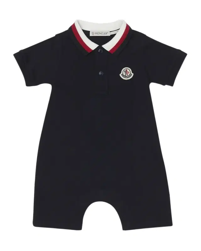 Moncler Boy 's Pique Polo Playsuit, Size Newborn-24M