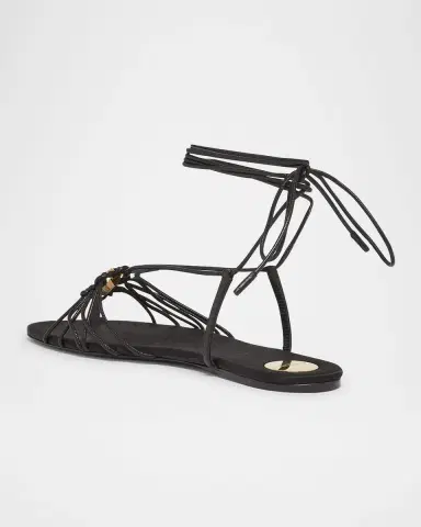 Saint Laurent Babylone Strappy YSL Ankle-Tie Sandals | Thumbnail 3