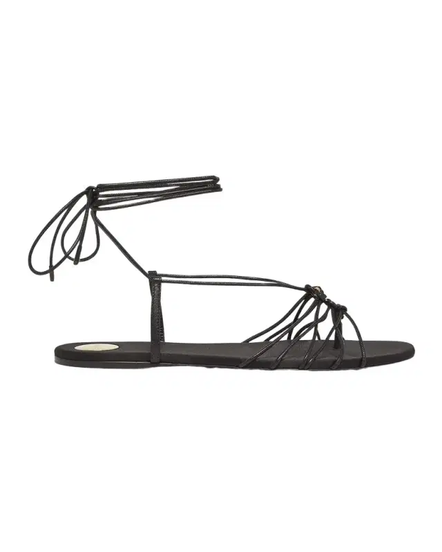Saint Laurent Babylone Strappy YSL Ankle-Tie Sandals