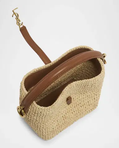 Saint Laurent Le 37 Mini YSL Bucket Bag in Raffia and Leather | Thumbnail 3 Saint Laurent Le 37 Mini YSL Bucket Bag in Raffia and Leather | Thumbnail 3