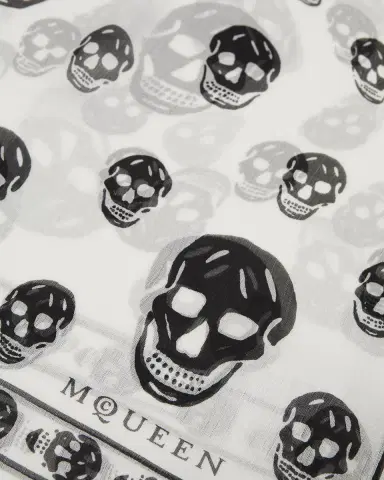 Alexander McQueen Classic Skull Silk Scarf | Thumbnail 3 Alexander McQueen Classic Skull Silk Scarf | Thumbnail 3