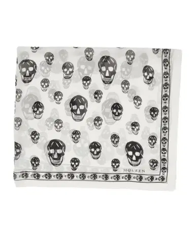 Alexander McQueen Classic Skull Silk Scarf | Thumbnail 1 Alexander McQueen Classic Skull Silk Scarf | Thumbnail 1