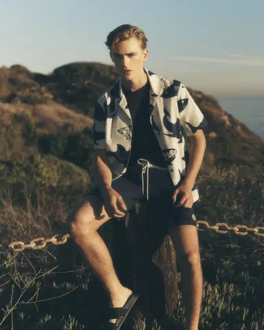 Moncler Men's Nylon Contrast-Band Swim Shorts | Thumbnail 3 Moncler Men's Nylon Contrast-Band Swim Shorts | Thumbnail 3