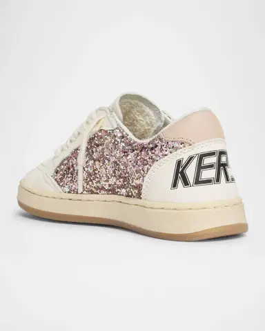 Golden Goose Girl 's Ball Star Glitter and Leather Sneakers, Baby/Toddlers | Thumbnail 2