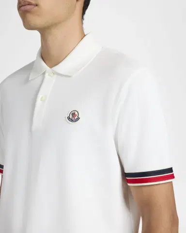 Moncler Men's Striped-Trim Pique Polo Shirt | Thumbnail 5