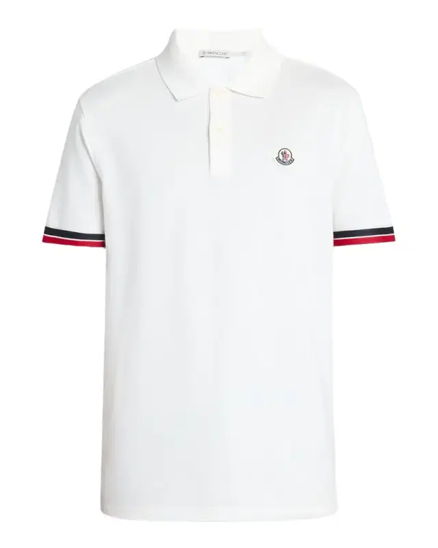Moncler Men 's Striped-Trim Pique Polo Shirt
