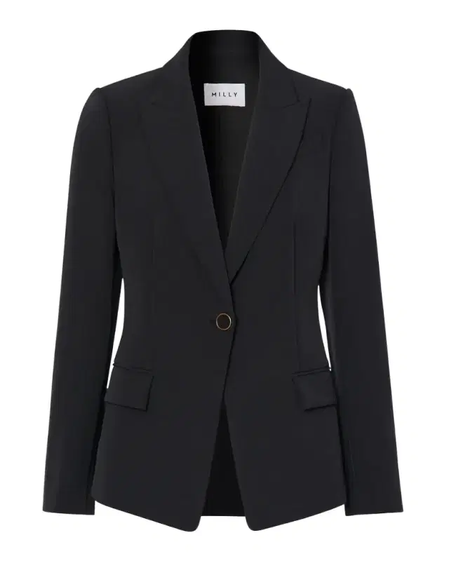 Milly Avery Single-Button Cady Blazer