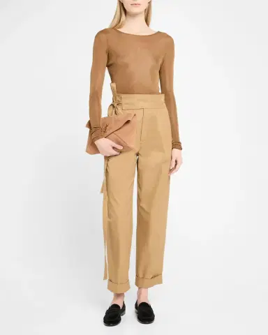 Saint Laurent Large YSL Envelope Pouch Clutch Bag in Pebbled Leather | Thumbnail 5
