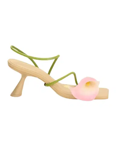 Cult Gaia Ria Calla Lily Leather Comma-Heel Sandals | Thumbnail 1