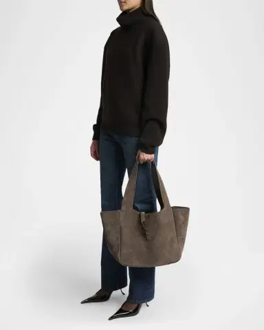 Saint Laurent Le 5 À 7 Bea YSL Cabas Tote Bag in Suede | Thumbnail 4 Saint Laurent Le 5 À 7 Bea YSL Cabas Tote Bag in Suede | Thumbnail 4