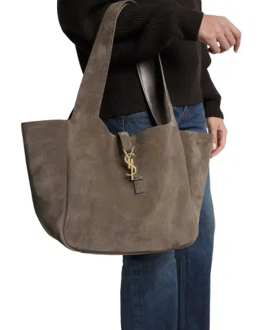 Saint Laurent Le 5 À 7 Bea YSL Cabas Tote Bag in Suede | Thumbnail 1 Saint Laurent Le 5 À 7 Bea YSL Cabas Tote Bag in Suede | Thumbnail 1
