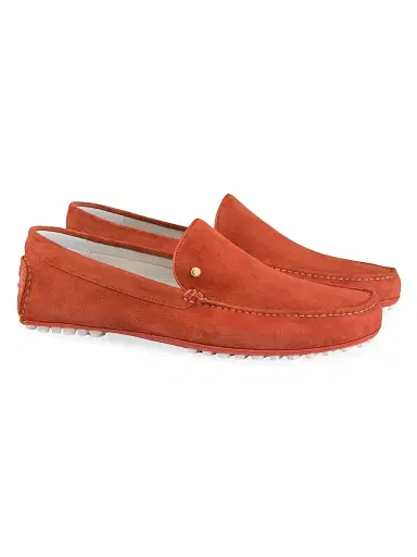 Stefano Ricci Men's Suede Driving Shoes - Lobster Orange - Size 10 | Thumbnail 2 Stefano Ricci Men's Suede Driving Shoes - Lobster Orange - Size 10 | Thumbnail 2
