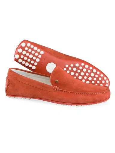 Stefano Ricci Men's Suede Driving Shoes - Lobster Orange - Size 10 | Thumbnail 3 Stefano Ricci Men's Suede Driving Shoes - Lobster Orange - Size 10 | Thumbnail 3