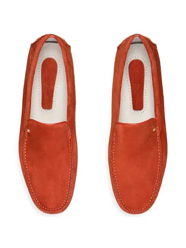 Stefano Ricci Men's Suede Driving Shoes - Lobster Orange - Size 10 | Thumbnail 4 Stefano Ricci Men's Suede Driving Shoes - Lobster Orange - Size 10 | Thumbnail 4