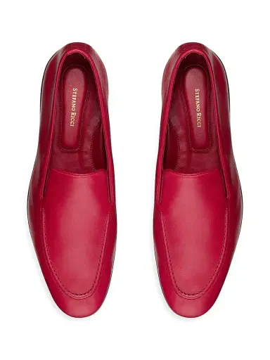 Stefano Ricci Men's Calfskin Leather Loafers - Medium Red - Size 11 | Thumbnail 4