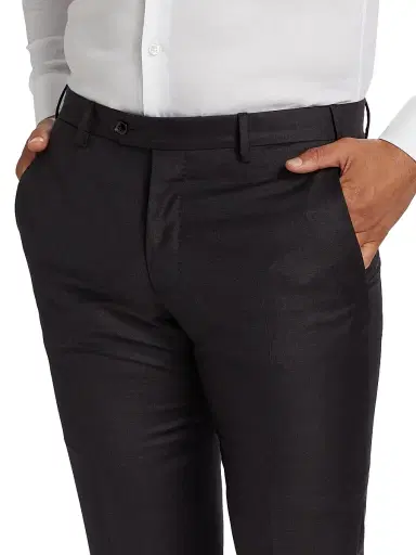 Giorgio Armani Men's Textured Solid Wool Trousers | Thumbnail 6 Giorgio Armani Men's Textured Solid Wool Trousers | Thumbnail 6