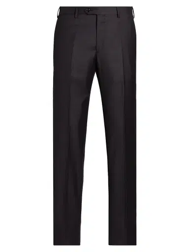 Giorgio Armani Men's Textured Solid Wool Trousers | Thumbnail 1 Giorgio Armani Men's Textured Solid Wool Trousers | Thumbnail 1