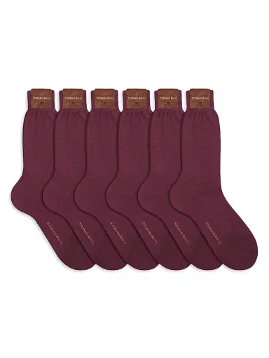 Stefano Ricci Men's 6-Pack Solid Cotton Socks | Thumbnail 1